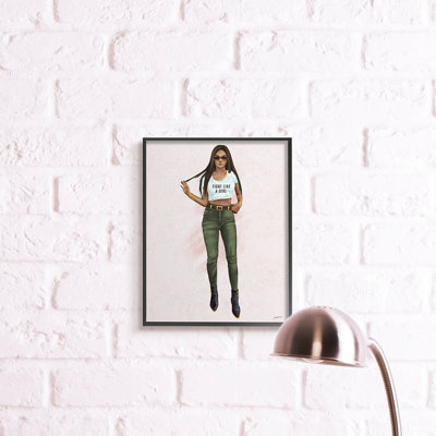 Reproduction d’art graphique « Fight Light A Girl » fashionista glam pose par Ziwei Li-impression
