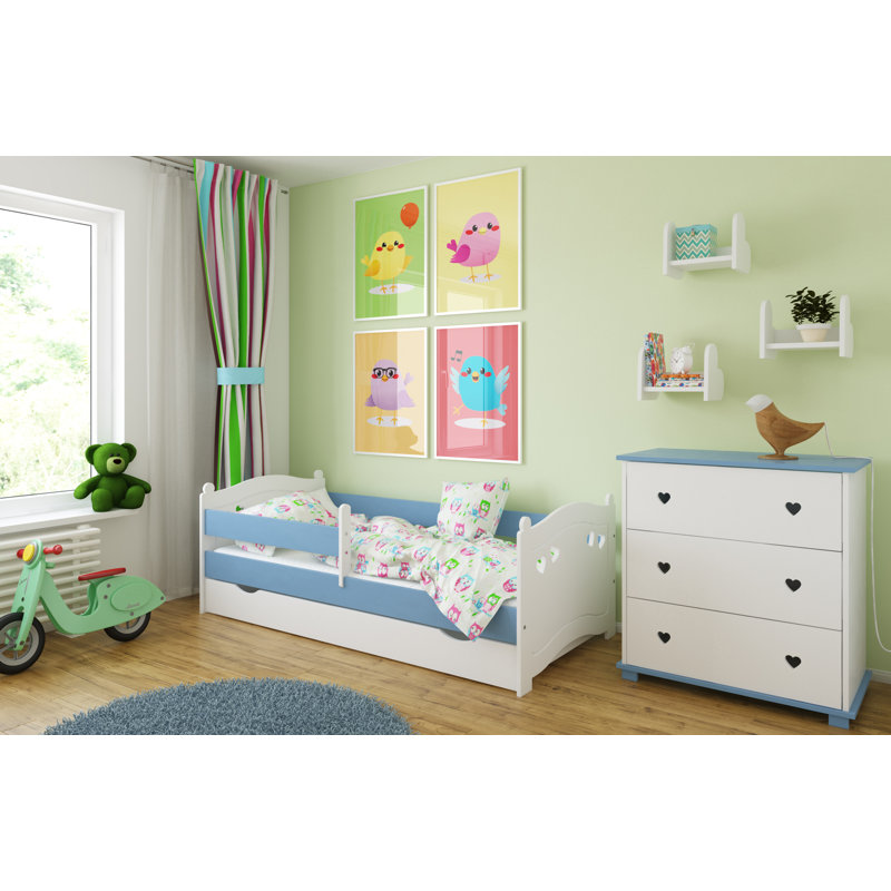 Raymond Cabin Bed with Storage Included, 80 x 160cm, European Toddler (80 x 160cm), Blue