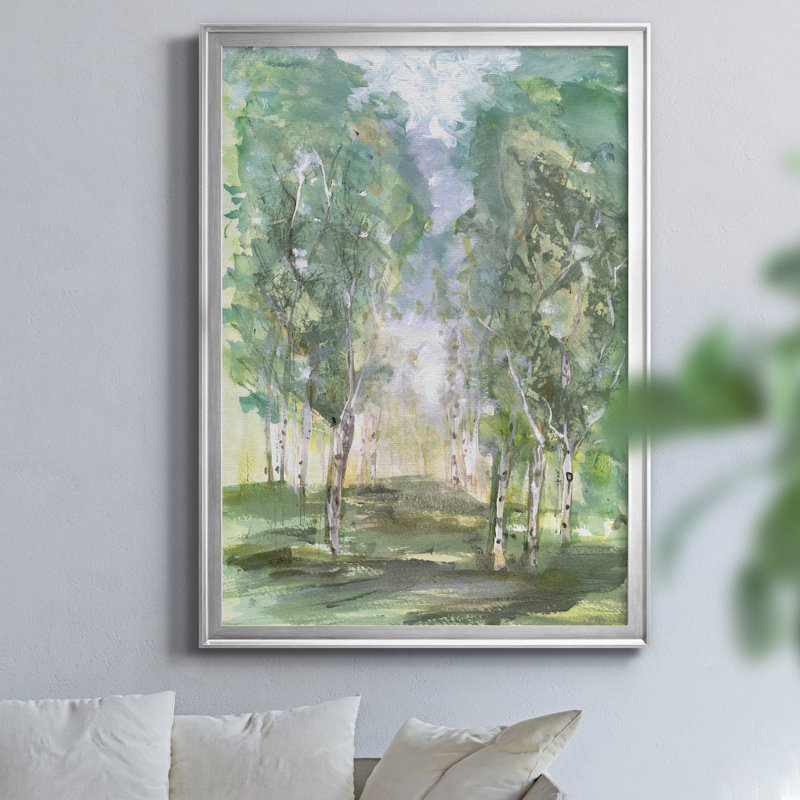 «Birch Meadow» par J Paul, reproduction d'art sur toile encadrée, H 30,5 po x l 42,5 po x P 1,5 po, Argent