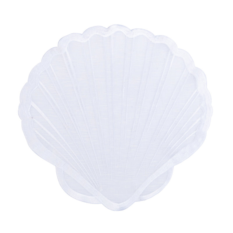 Ensemble de 6 napperons transparents en forme de coquillages