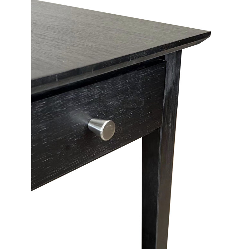 Table de bout en bois massif avec rangement Amreece, Gris anthracite