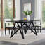 Ensemble de salle à manger 5 pièces, table de salle à manger avec trépied et 6 chaises bouclées, noir