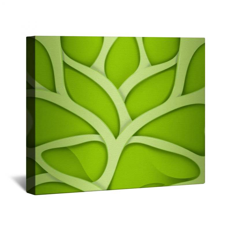 Leaf Pattern Green Canvas Gallery Wrap in Many Sizes, 12 x 12 inches