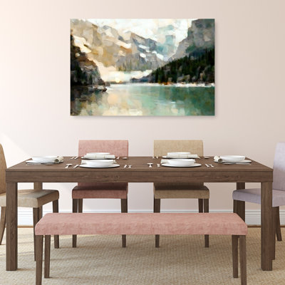 «Green Glacier Lake», art contemporain de paysage éthéréal abstrait