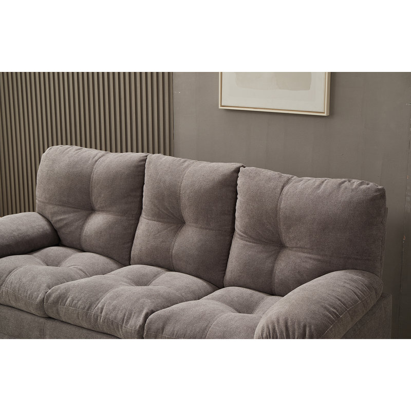 Upholstered 76'' Sofa, Light Gray