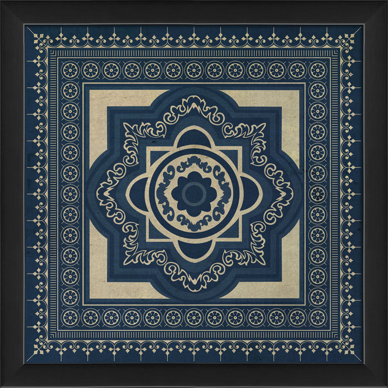 6 impressions encadrées Tile, Bleu