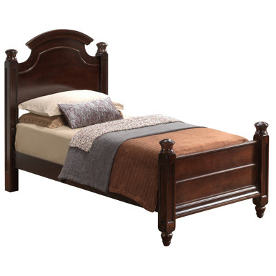 Elegant Traditional Twin Bed In Cappuccino