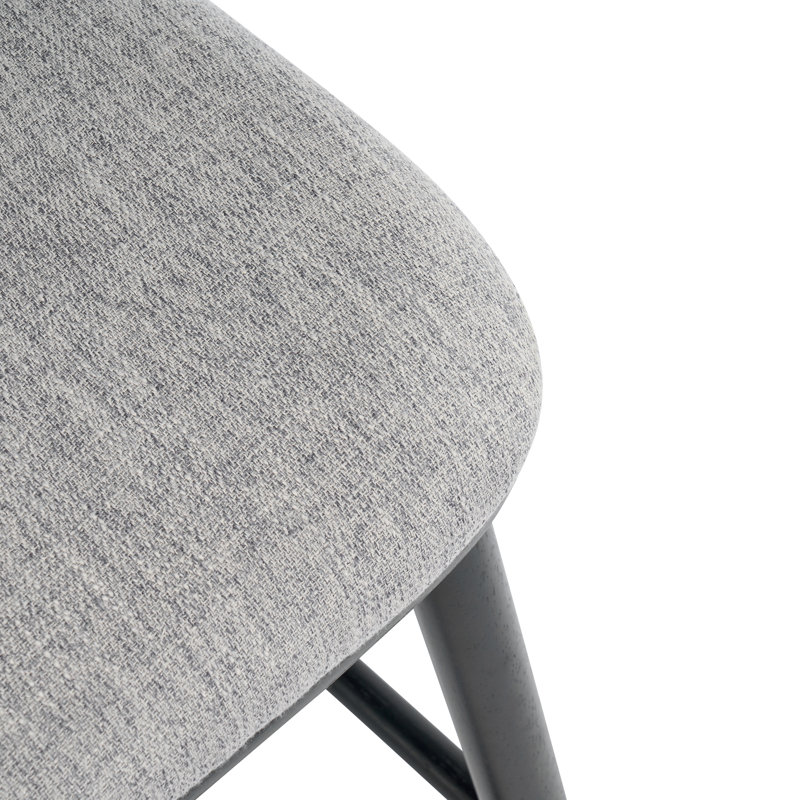 Indoor Wooden Barstool With Fabric Upholstered,Set Of 2, Black