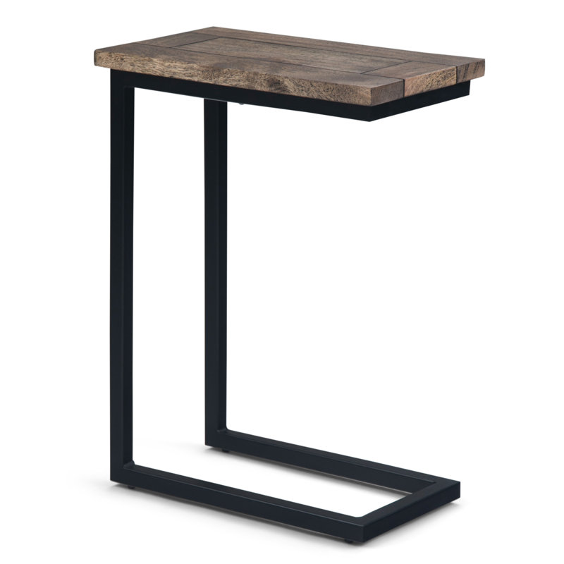 Table d'appoint Moreland, Brun plage, Noir, H 24 po x l 18 po x P 10,2 po