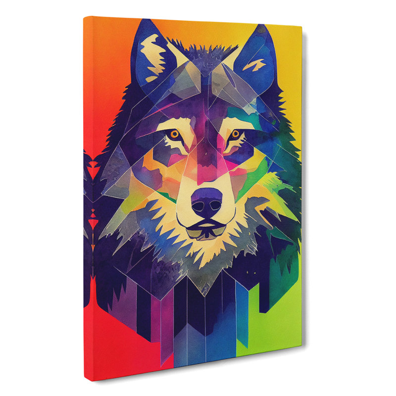 Futuristic Wolf No.2 - Wrapped Canvas, 76cm H x 50cm W x 3cm D