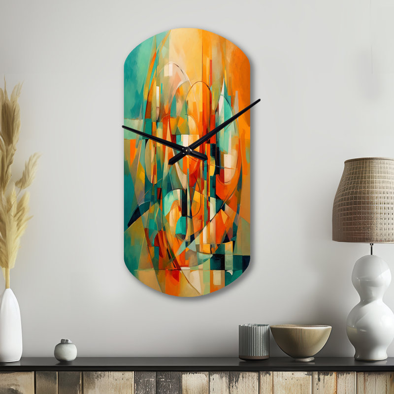 «Abstracting The Cubist Form IV - Cubism», horloge murale asymétrique, Grand