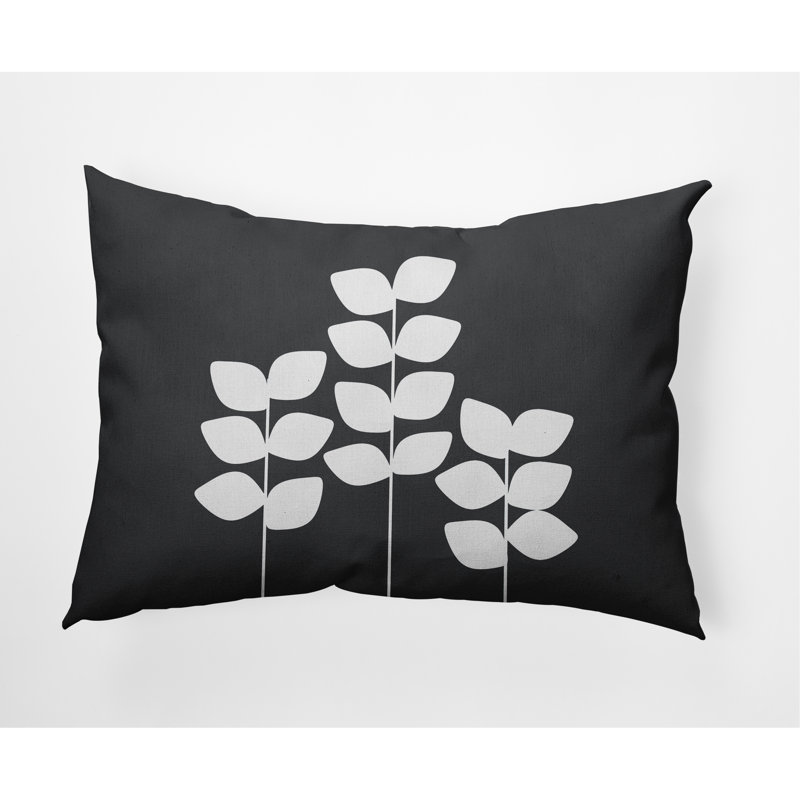 Coussin décoratif lombaire Stems, gris