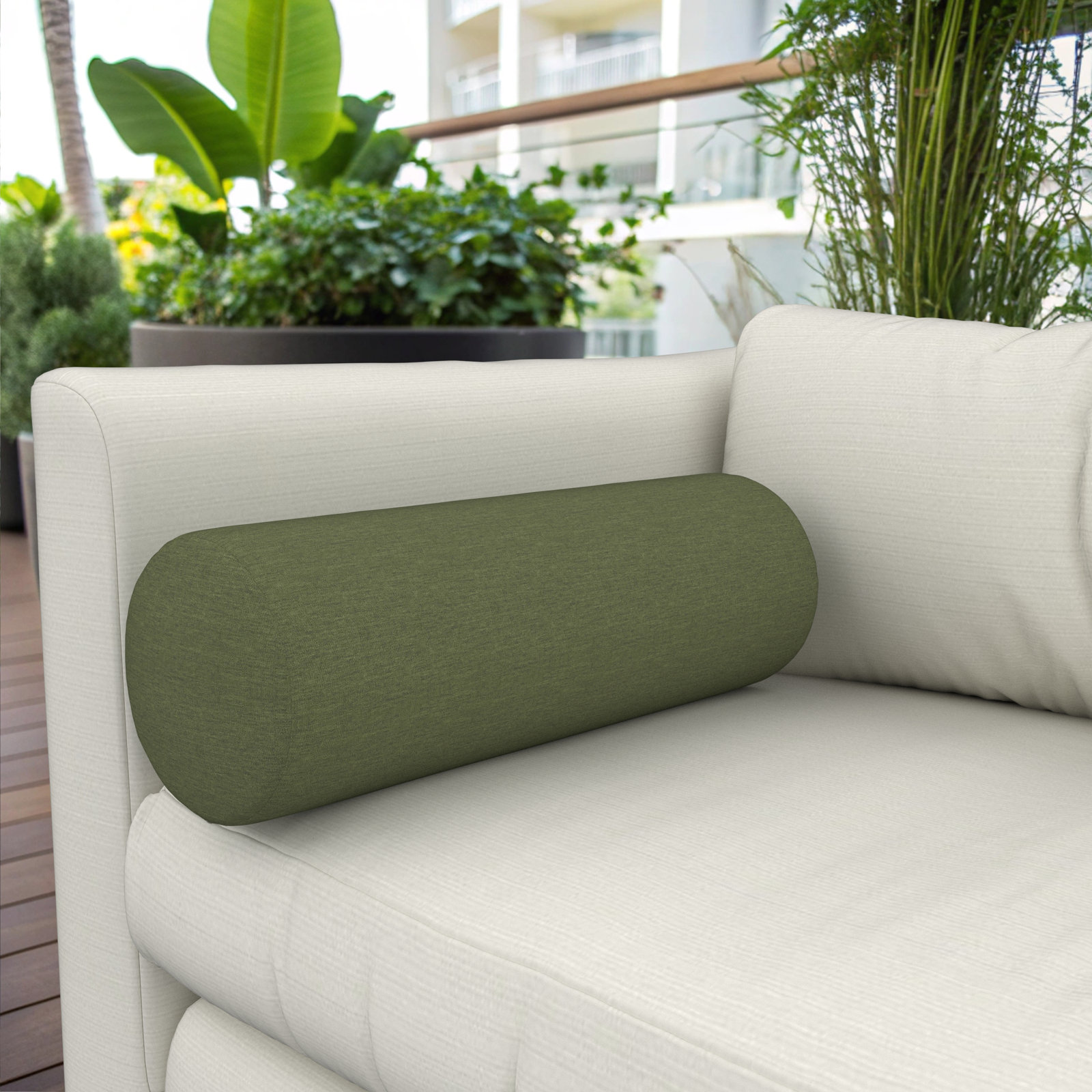 Amala Sunbrella® Throw Pillow, Green