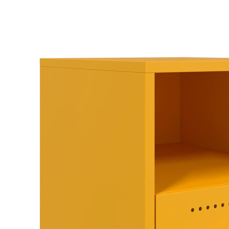 Ameara 36cm W Steel Bedside Table, Mustard Yellow