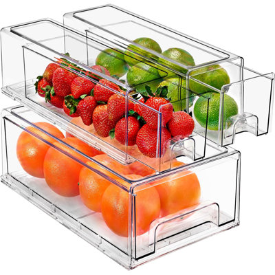  3 tiroirs 1 moyen et 2 petits tiroirs transparents empilables