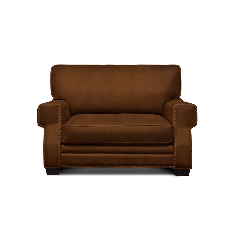 Fauteuil en cuir véritable de 38 po Stafford, Espresso, Brique (nouveaux)
