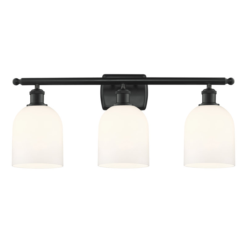 Anacaren 3 - Light Dimmable Vanity Light, Matte Black, Glossy White