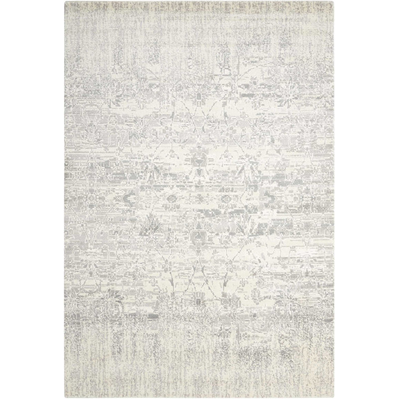 Tapis blanc moderne Cannes, Rectangle 2 pi 3 po x 3 pi