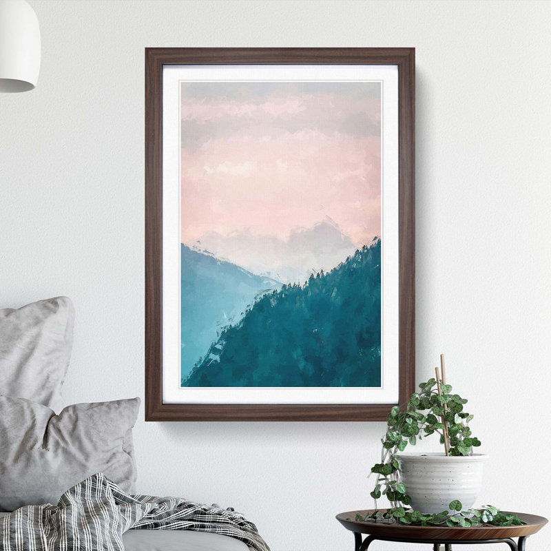 The Forest Angles in Abstract - Picture Frame Graphic Art Print, Walnut Framed, 65cm H x 48cm W x 2cm D