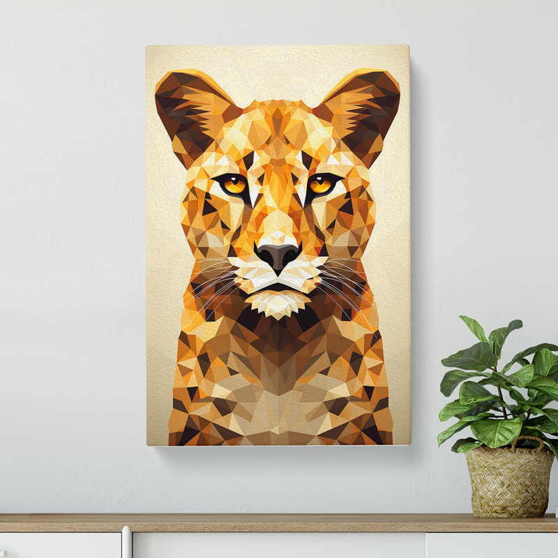 Cheetah Geometric - Wrapped Canvas, 76cm H x 50cm W x 3cm D