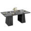 Table de salle à manger spacieuse et moderne - Table rectangulaire en bois de 71 po avec tablette de rangement à 2 niveaux, 4 à 8 places, conception peu encombrante pour la maison, le bureau ou la famille - Noir