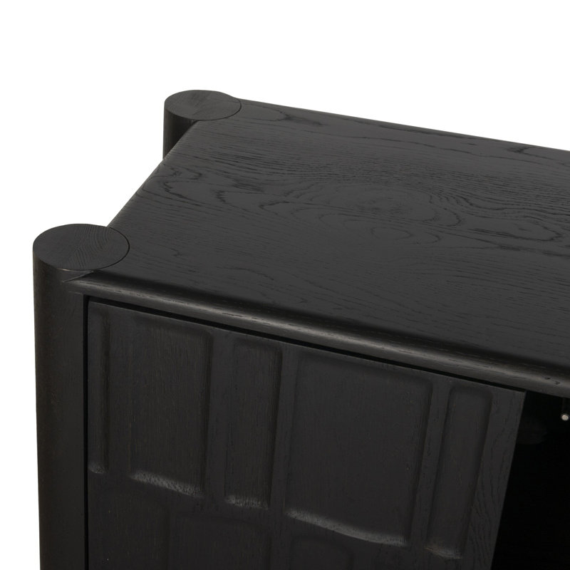 Ezri 4 Door Sideboard-Black Oak, Black Oak