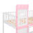 Twin Over Twin Princess Castle Playhouse Bunk Bed For Kids, White/pink