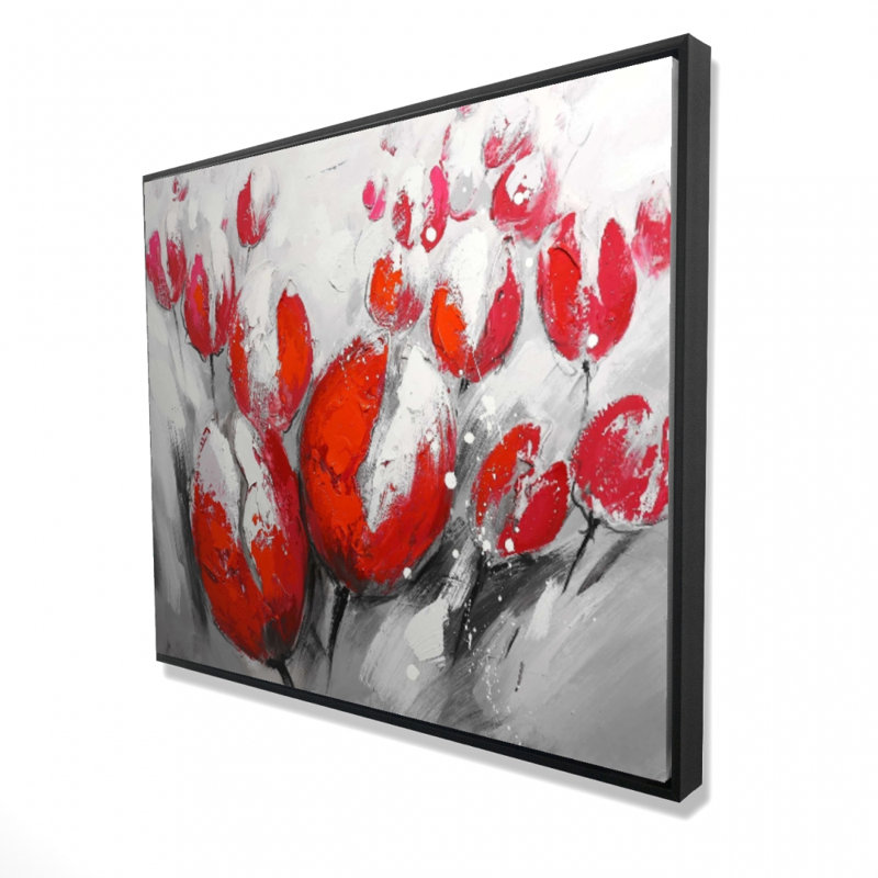 Red Tulips Print On Canvas