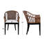 Chaise d'appoint rembourrée en rotin