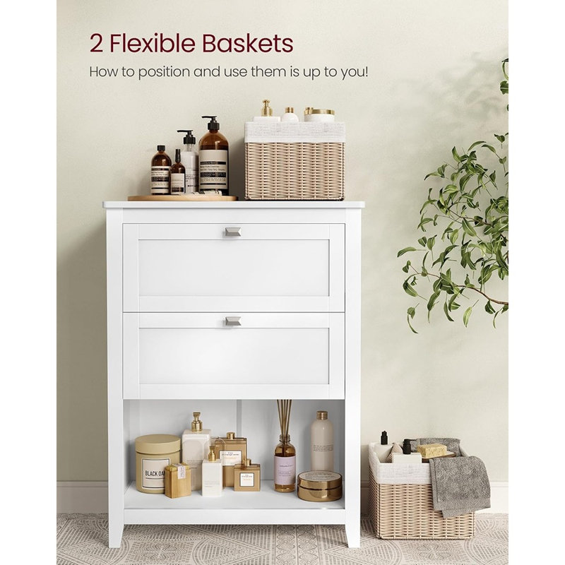 Buffet avec tiroirs et paniers, blanc nuage