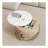 Modern Round Lift-Top Coffee Table With Storage & 3 Ottoman White & Natural-928051906