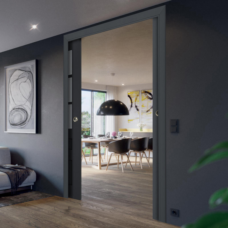 Portes de placard Veregio, Antracite, 36 po x 84 po
