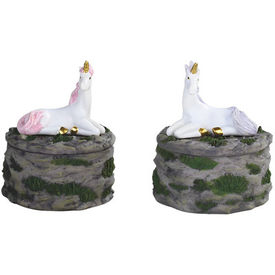 Ensemble de 2 paires de licornes roses et mauves H 3,5 po