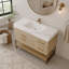  Meuble-lavabo moderne de 36 po avec lavabo, comptoir en pierre frittée et lavabo en céramique, armoire de rangement en bois imperméable avec pieds de support en acier inoxydable-1393418930-1393418933