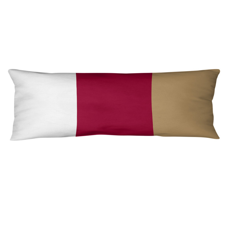 Abel Polyester Medium Pillow, Maroon Middle/Gold