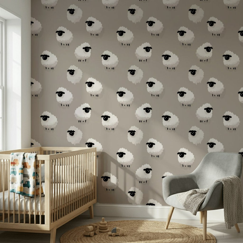 Adhésif mural ludique peau de mouton, Non-collé