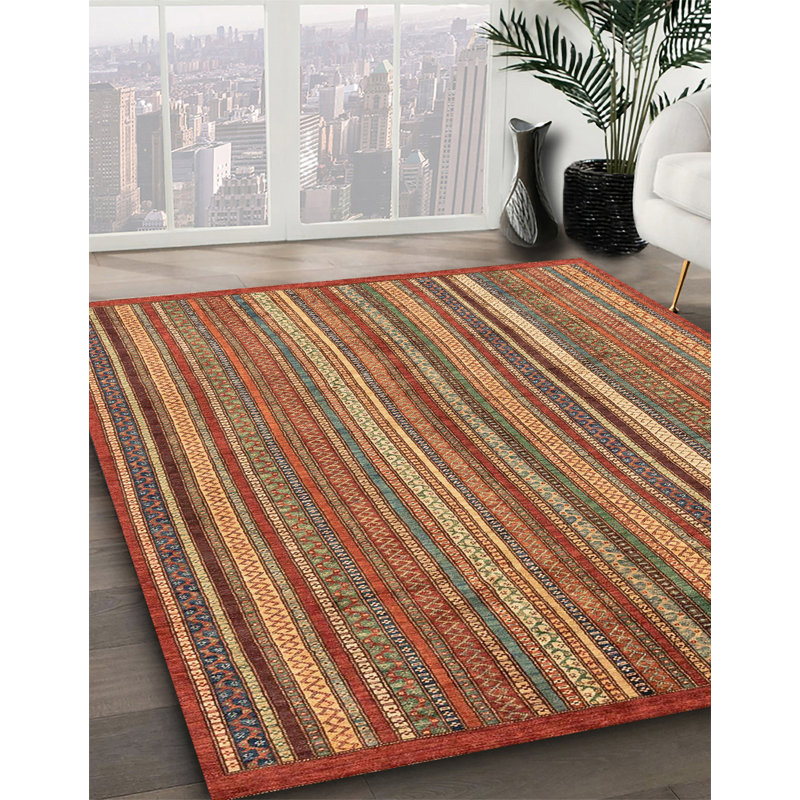 Tapis abstrait 10089 lavable à la machine 3689, Carré 8 pi