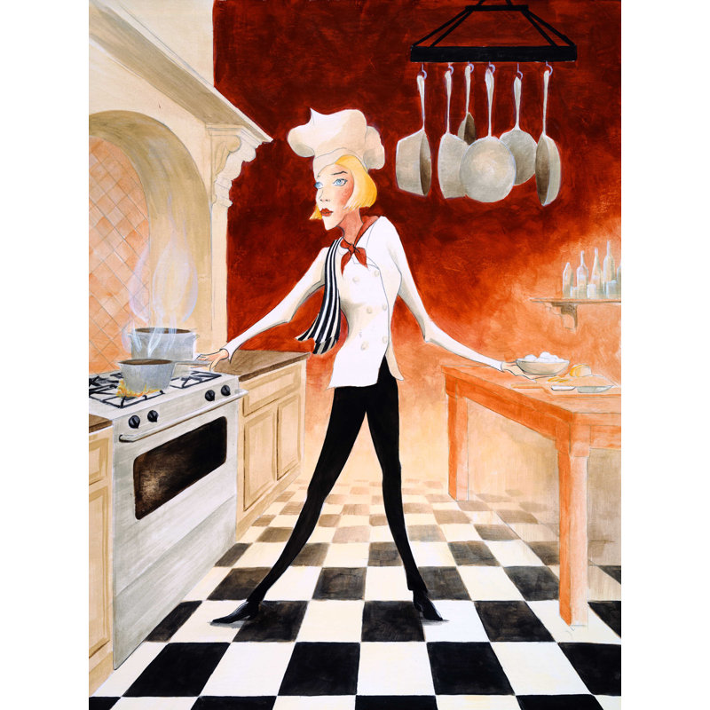 Un chef en service 1 - Impression sur toile tendue, H 40 po x l 30 po