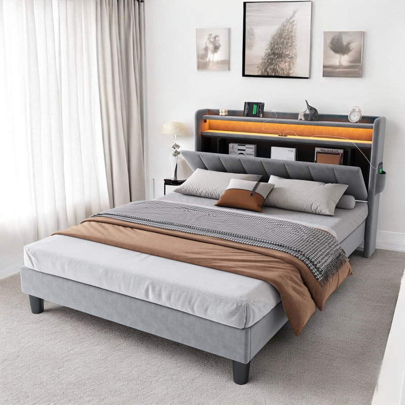 Debarata Upholstered Storage Bed, Double (4'6)