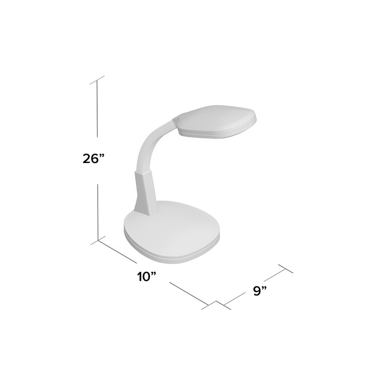 OttLite Strive LED Desk Lamp with USB, Flexible Neck, 3 Brightness Settings  with Touch Controls