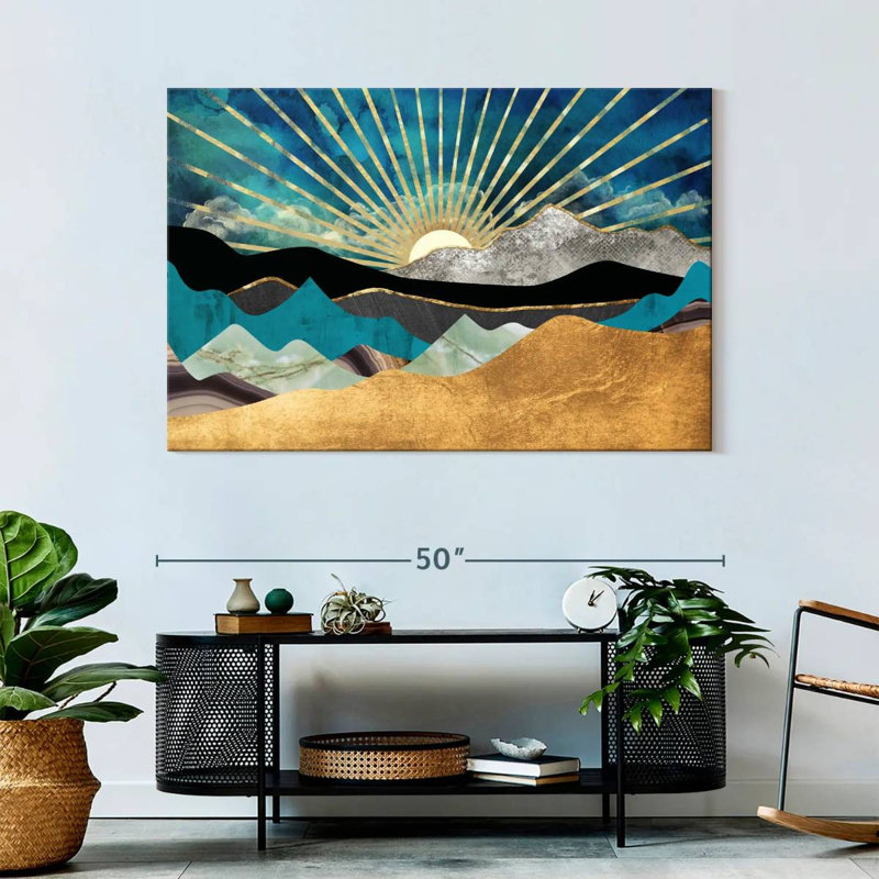 Impression sur toile Mountain Sunset II, H 32 po x l 48 po x P 1,25 po
