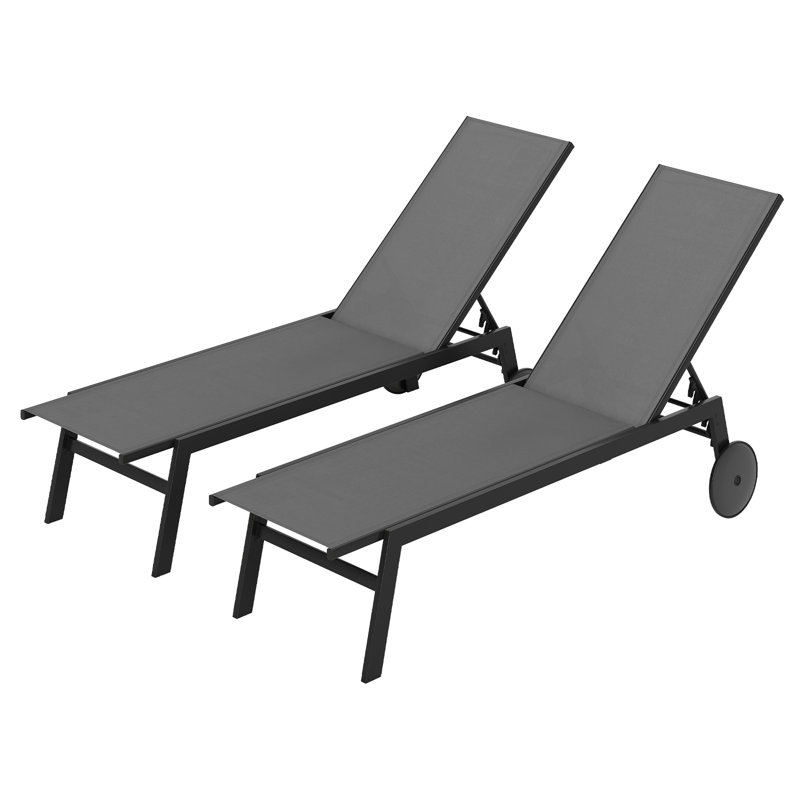 190cm Long Single Chaise, Grey, 2