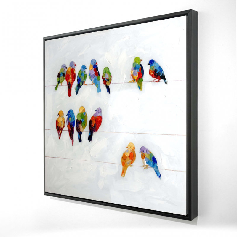 " Colorful Birds On A Wire "