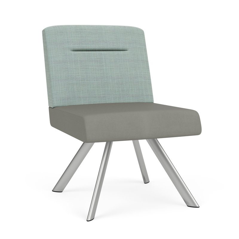 Chaise d'invité Willow, Argent argent, Chambray écume de mer / Patriot Plus colombe