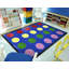 Tapis bleu éducatif touffeté à pois-1449476690