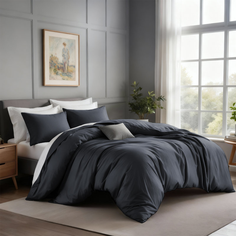 Luxury Grey Microfiber Duvet Cover Set – Hotel-Quality, Ultra-Soft, Durable, Lightweight Bedding With Matching Pillowcases