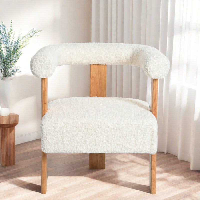 Chaise rembourrée en tissu Teddy