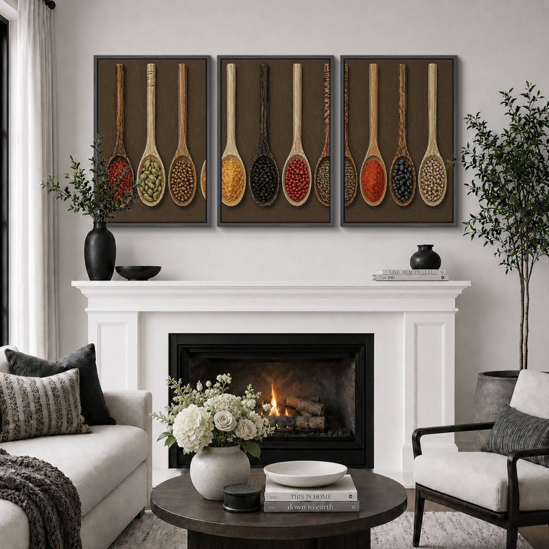 «Spoon» en bois, H 24 po x l 48 po x P 1,5 po, Cadre noir
