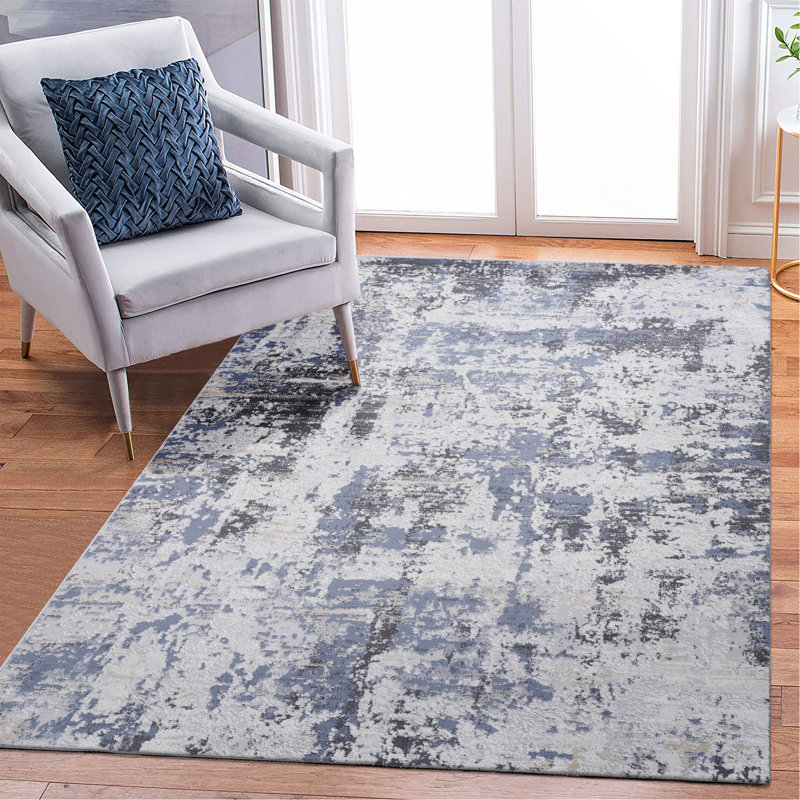 Collection Grey /Abstract Non-Shedding Living Room Bedroom Dining Home Office Stylish And Stain Resistant Area Rug