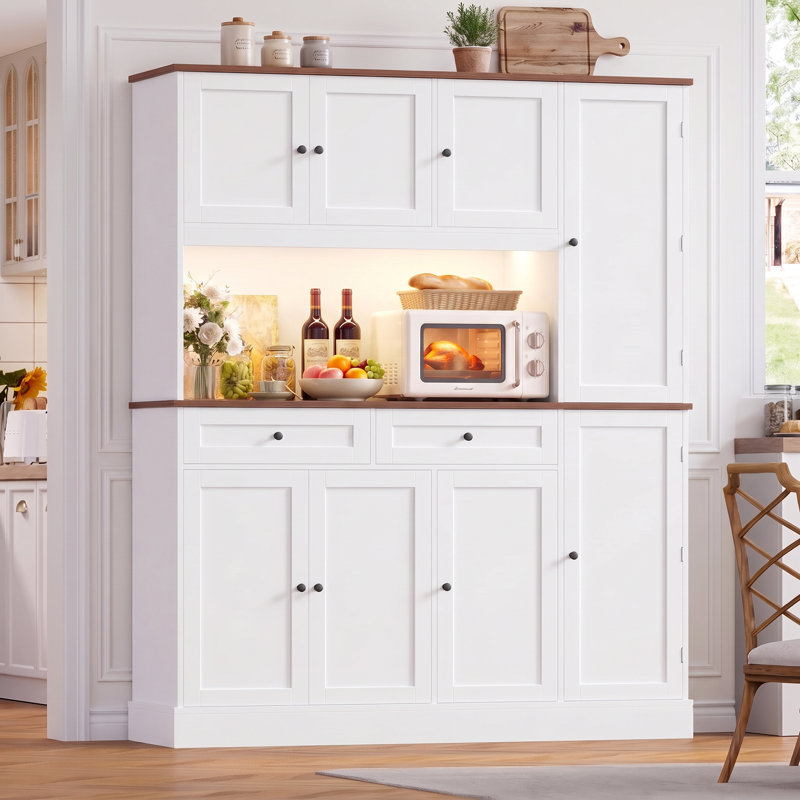 Garde-manger de cuisine Arryanna 72,8'', White/Brown